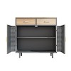 NicBex Elegant Buffet Cabinet with Storage 31.5"Wide 2 Drawer Sideboard Made with Carbonized Bamboo and Iron, Easy Assembly - 3 of 4
