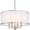 Possini Euro Design Brushed Nickel Drum Pendant Chandelier 21" Wide Silver Organza White Shade 4-Light Fixture for Dining Room - 3 of 4