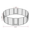 SEVOBAL Pet Crates and Houses 16 Panel Heavy Duty Metal Playpen with Door for Outdoor Yard Lawn Garden, Black, 108.27"*108.27"*39.37" - 3 of 4