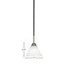 Toltec Lighting Paramount 1 - Light Pendant in  Matte Black/Brushed Nickel with 7" White Muslin Shade - 2 of 2