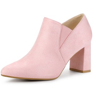 Perphy Women's Pointed Toe Chunky Heels Ankle Booties - 1 of 3