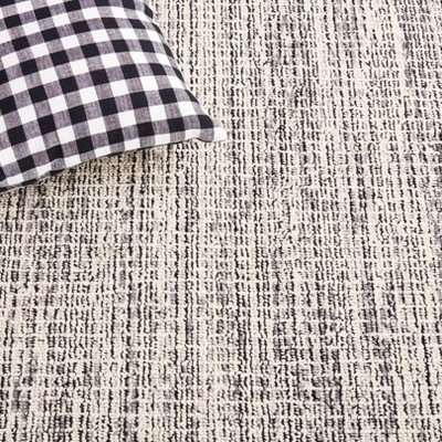 Gray Abstract Hand-Tufted Wool 8' x 10' Area Rug