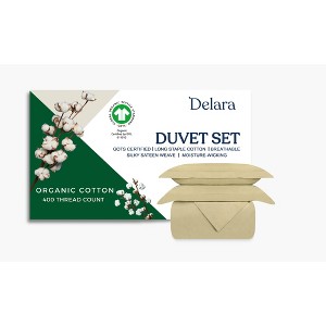 Delara GOTS Certified 100% Organic Cotton Duvet Cover Set - 1 of 4