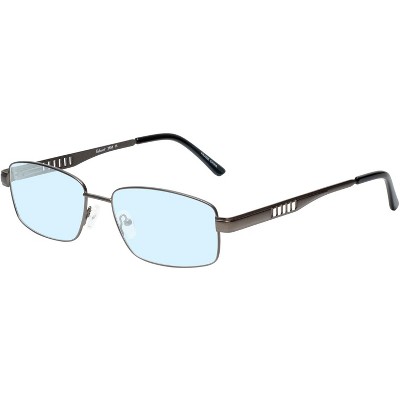 Enhance BIG&TALL EN3858 Mens Blue Light Designer Eyeglasses Gunmetal Silver 59mm +0.25 Custom Lens Non-Refundable