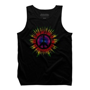 Men's Design By Humans Tie Dye Peace Sign By Mel00 Tank Top - 1 of 4