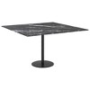 vidaXL Table Top Black 27.6"x27.6" 0.2" Tempered Glass with Marble Design - 4 of 4