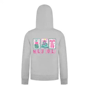 Everyday Kids Christmas Collection Holly Jolly Girls Zip Up Hoodie – Pink Holiday Sweatshirt - 1 of 4