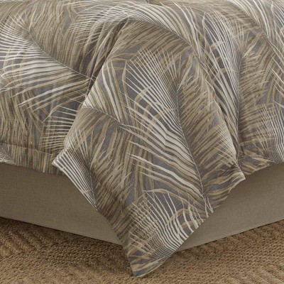Gray Cotton Reversible Queen Comforter Set with Shams