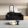 NicBex Velvet Loveseat Sofa Modern Convertible Pull-Out Sofa Bed with Side Storage for Living Room,Apartment,Black - 2 of 4