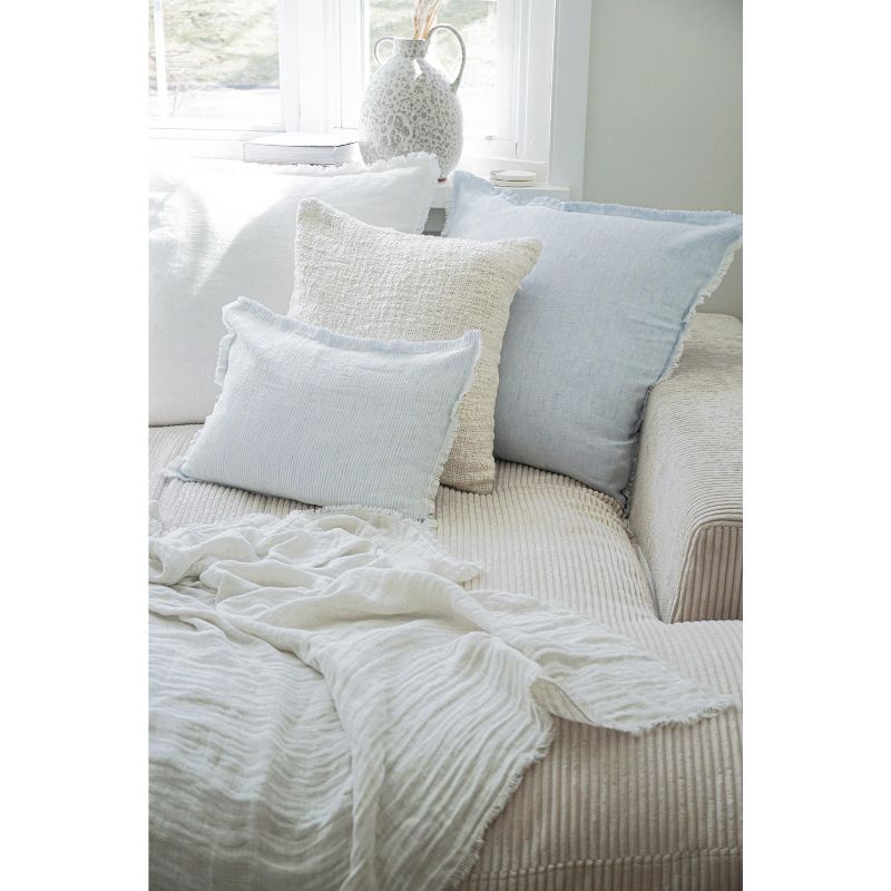 Sky Blue Pinstripe So Soft Linen Pillow, 4 of 12