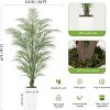 Fake Palm Tree Faux Areca Palm Plants with Lifelike Palm Leaves Realistic Trunks Fake Tropical Palm Tree with Lighting Trapezoidal Prism White Pot - 2 of 4