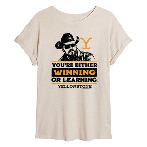 Women's - Yellowstone - Your Either Winning Or Learning Oversized Graphic T-Shirt - 1 of 4