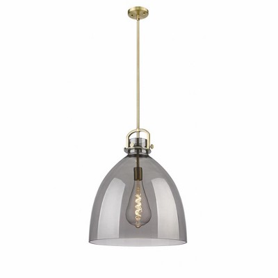 Newton Bell - 1 Light Stem Hung Pendant In Industrial Style-23.88 Inches Tall and 18 Inches Wide