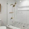 Cobbe 7 Settings Dual Shower Head and Tub Spout Shower Combo Kit with 59-Inch Hose 3-Handle Shower System Brushed Gold - 3 of 4
