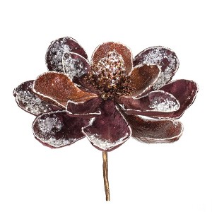 Melrose Glittered Magnolia Stem (Set of 2) - 1 of 3