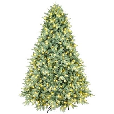 HomeRoots 7.5' Pre Lit Full Spruce Christmas Tree