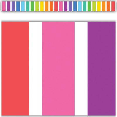 Teacher Created Resources Colorful Stripes Straight Border Trim, 35 Feet (Pack of 6)
