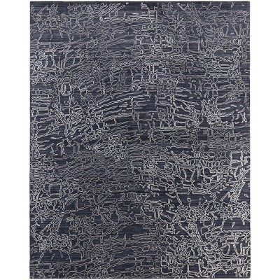 Whitton Modern Abstract Black/Gray/Ivory Area Rug