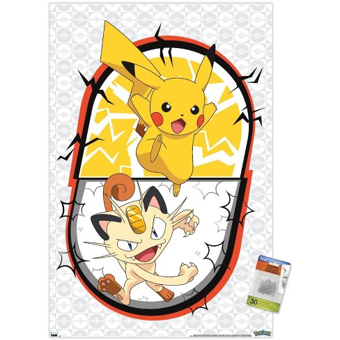 Trends International Pokémon - Pikachu Meowth Battle Unframed Wall Poster  Prints : Target