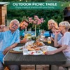 SKONYON 4.5ft Picnic Table with 2 Benches Heavy-Duty Table for 4-6 Person - 2 of 4