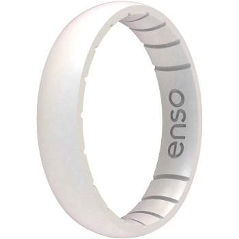 Enso Rings Thin Birthstone Series Silicone Ring - 4 - Opal