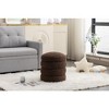 CAVINAS Soft Velvet Ottoman, Round Ottoman, Entryway Padded Footstool, Velvet Ottoman Bench, Footrest Stool for Living Room, Bedroom - 3 of 4