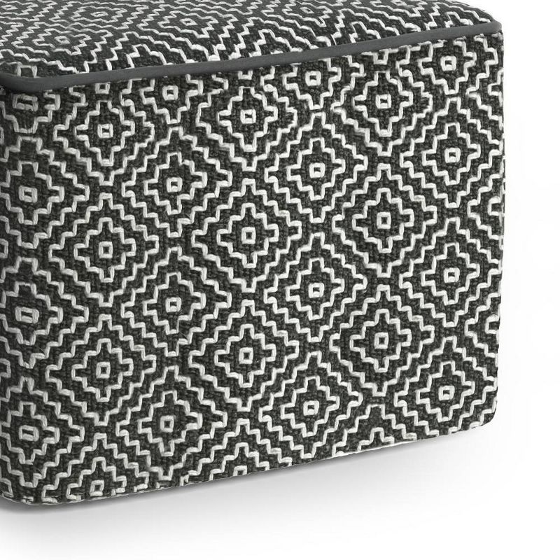Laurene Square Woven PET Polyester Pouf Gray/White - WyndenHall, 5 of 8