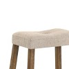 SEVOBAL Counter and Bar Stools Rustic Wooden Farmhouse Backless Barstools with Fabric Seat for Kitchen Island, White, 19.49"*14.76"*25" - 4 of 4