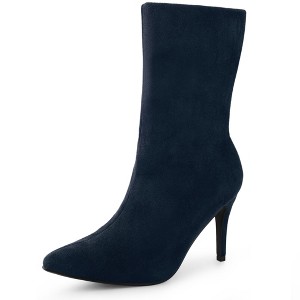 Perphy Women's Pointed Toe Foldable Slip on Stiletto Heels Ankle Boots - 1 of 3