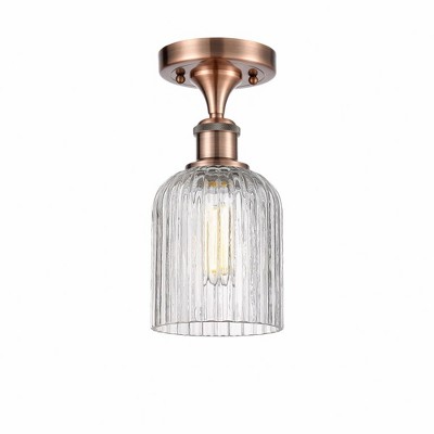 Bridal Veil - 1 Light Semi-Flush Mount In Art Deco Style-10.25 Inches Tall and 5 Inches Wide