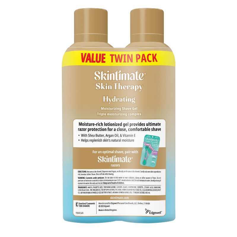 Skintimate Skin Therapy Hydrating Women&#39;s Shave Gel Twin Pack - 14oz, 3 of 9