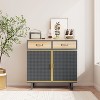 NicBex 47.64 Inch 4-Door Modern Sideboard Storage Cabinet with Drawers for Living Room,Office and Entryway,Dark Gray - 2 of 4
