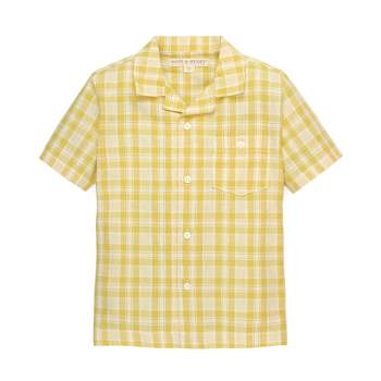 Hope & Henry Boys' Linen Short Sleeve Camp Shirt, Infant