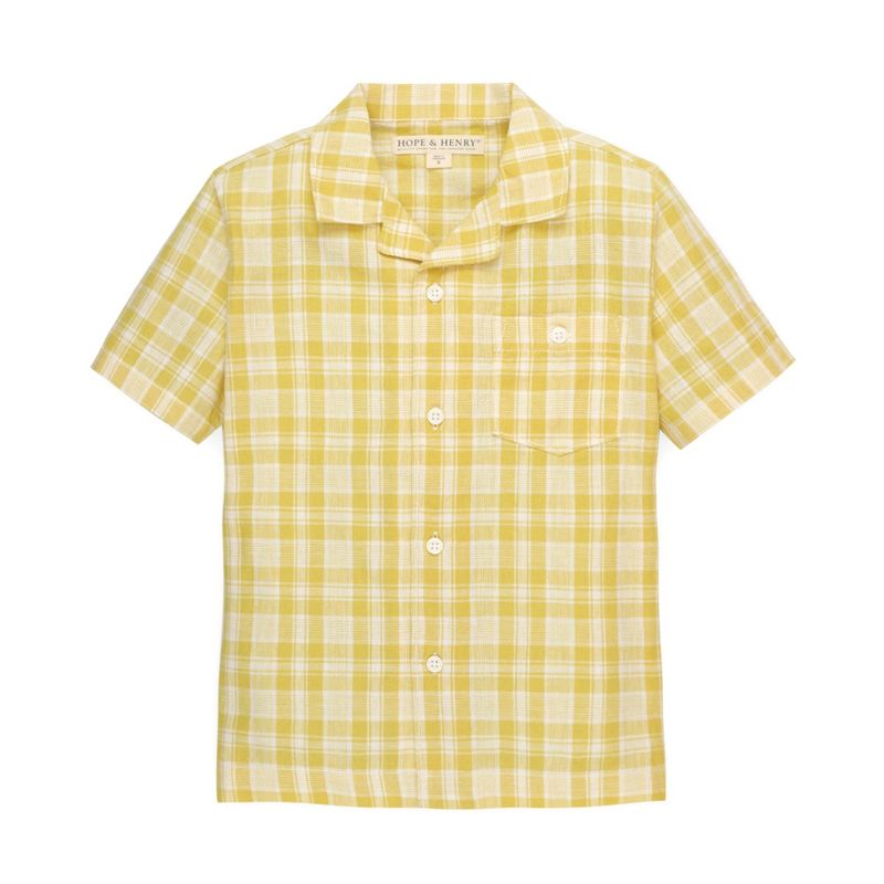Hope & Henry Boys' Linen Short Sleeve Camp Shirt, Infant, 1 of 7