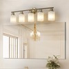 DOMETOUR 31 Modern 5-Light Vanity Wall Sconce, Golden Finish with Frosted Glass Shades for Bathroom or Hallway Lighting (No Bulbs) - 3 of 4