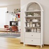 MOEPISY 71inch Tall Arched Cabinet - Arched Bookcase/Bookshelf with 2 Drawers & Adjustable Shelves - 4 of 4
