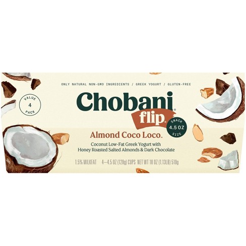 Chobani Flip Almond Coco Loco Low Fat Greek Yogurt - 4ct/4.5oz Cups ...