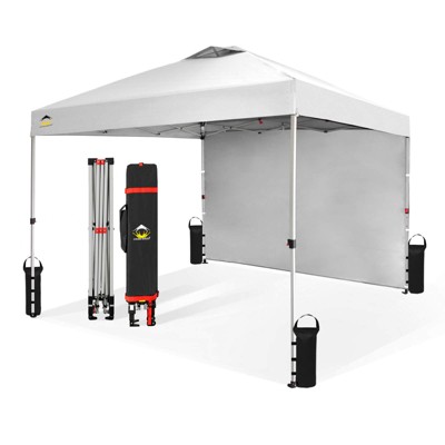 10x10 Recreational Centerlok Canopy & 1 Sidewall - Sto 'N Go, Silver Coated, 150D - RM100H-S1