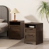 Christopher Knight Home Set of 2 Danbury 2 Drawer Nightstands Walnut - 2 of 4