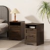 Christopher Knight Home Set of 2 Danbury 2 Drawer Nightstands Walnut - image 2 of 4