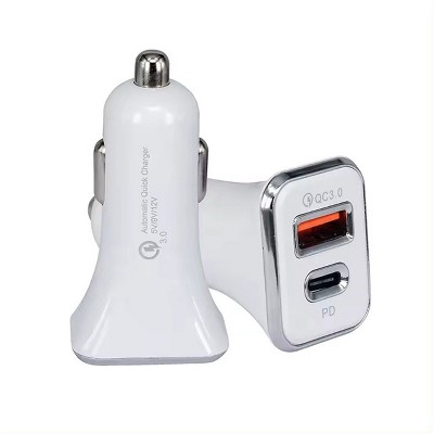 Reiko 2 Ports USB C Car Charger Super Fast Charging PD 36W+QC3.0 per port