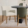 9-Piece Oval Dining Table Set, 79'' Black Pedestal Table with 6 Armless & 2 Armrest Upholstered Chairs, Modern Dining Room Set-Maison Boucle - 2 of 4