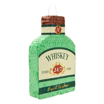 Sparkle and Bash Whisky Bottle Adult Pinata for 21st Birthday, Bachelor Party Decorations for Men, 16.5 x 11 Inches