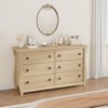 Homhougo 6-Drawer Dresser - Tall Boho Dresser with Curved Legs, Rattan Accents, and Freestanding Storage Natural - 3 of 4