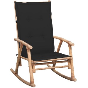 vidaXL Rocking Chair with cushion Bamboo - 1 of 4