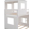 NicBex Fendi Twin Over Full Bunk Bed with Ladder Slide and Safety Guardrail White - 3 of 4