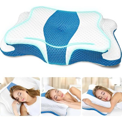 FFKQBH Memory Foam Pillows, Dark Blue