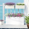 Resenkos Patio Planting Bed, Raised Garden Bed,2 Pack 20 Inch Railing Flower Pots, Self-Watering Hanging Planter Box, - 4 of 4