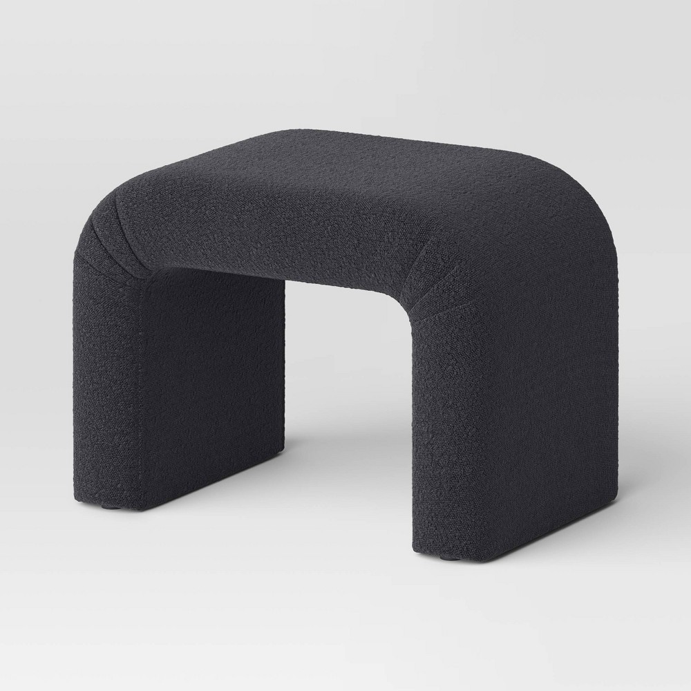 Photos - Pouffe / Bench Cicely Waterfall Ottoman Charcoal Boucle - Threshold™