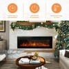 CLIHOME Black Recessed/Wall-Mounted Electric Fireplace with 12-Flame Colors, Heater, Remote Control, Logs and Crystals - 4 of 4